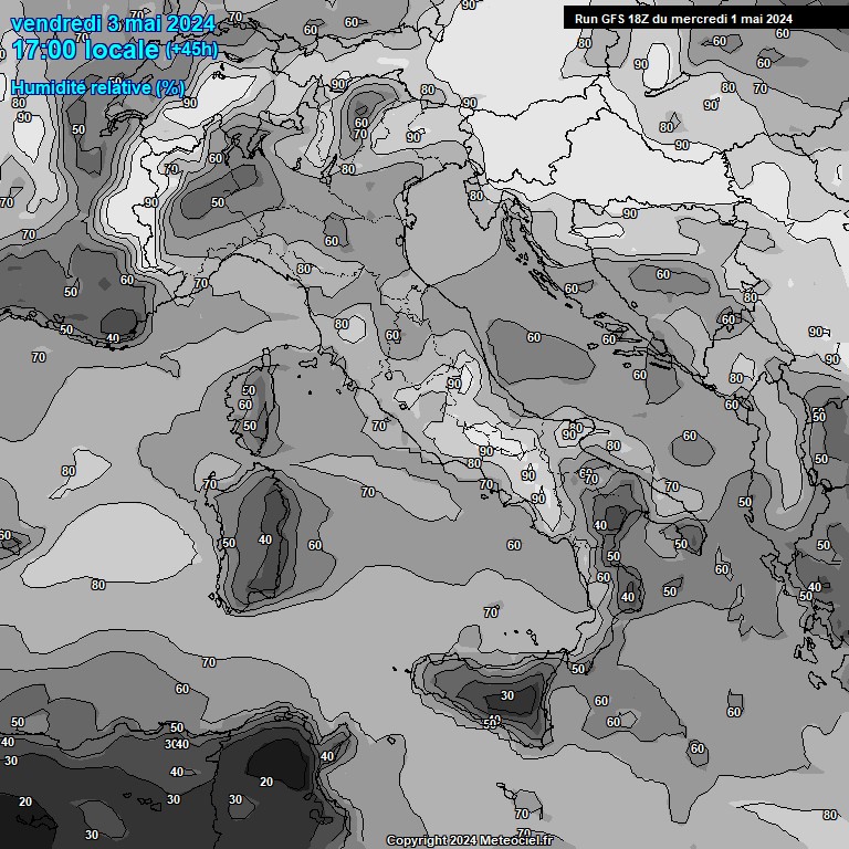 Modele GFS - Carte prvisions 