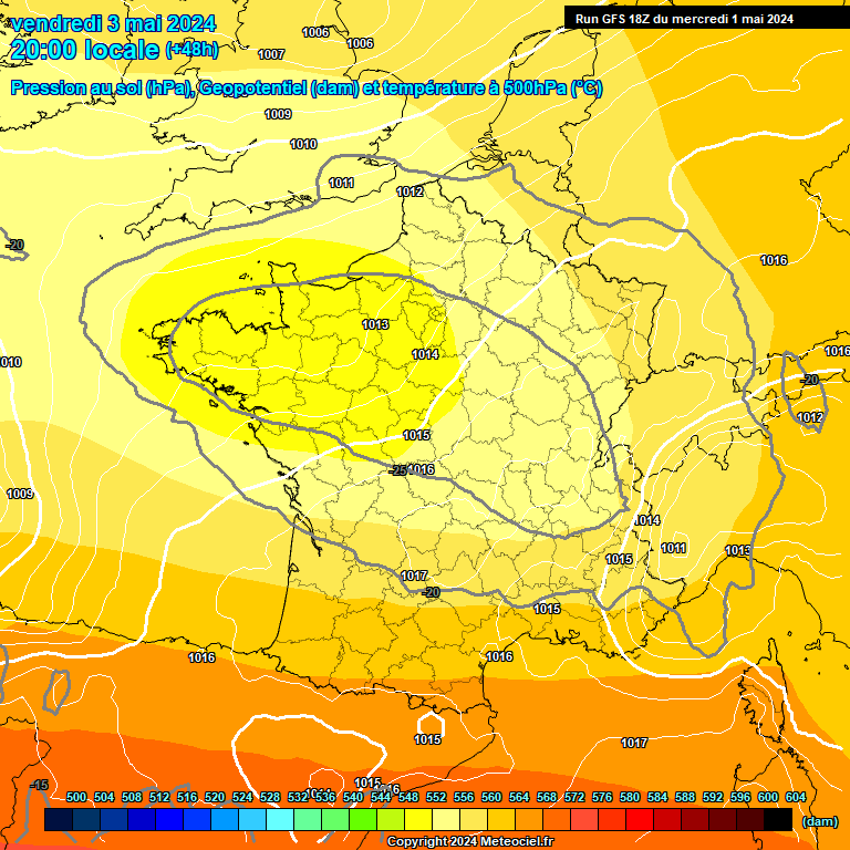 Modele GFS - Carte prvisions 