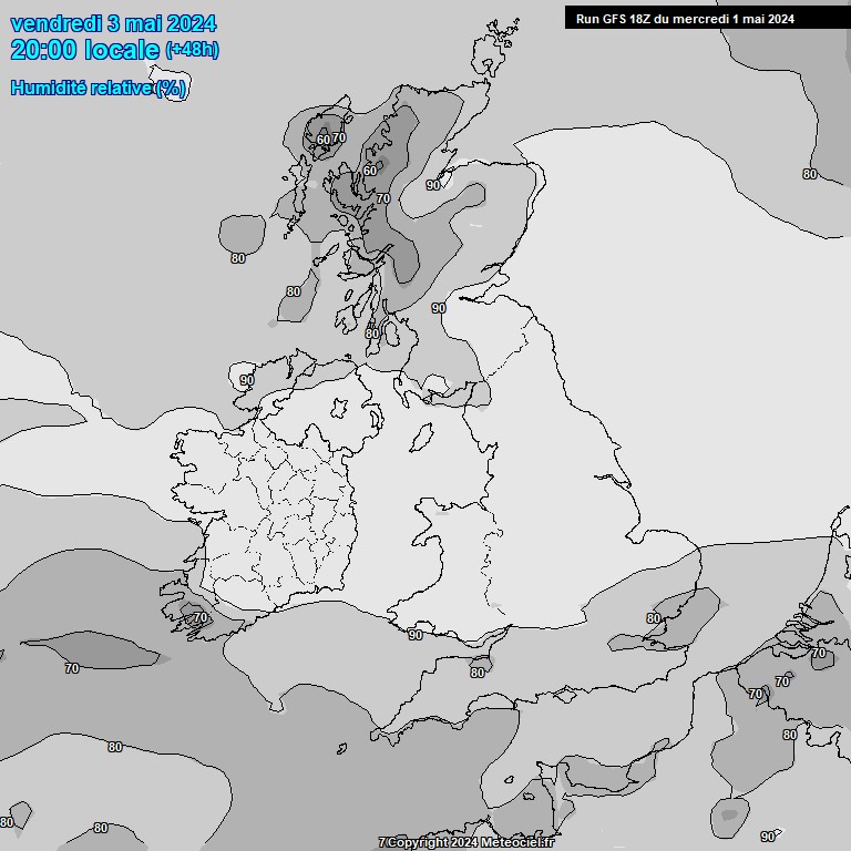 Modele GFS - Carte prvisions 