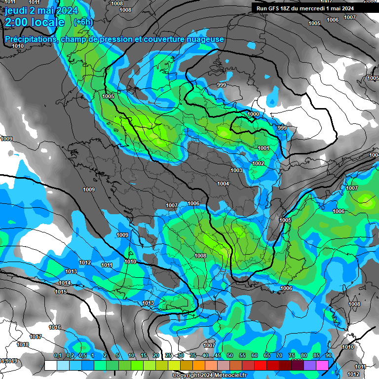 Modele GFS - Carte prvisions 