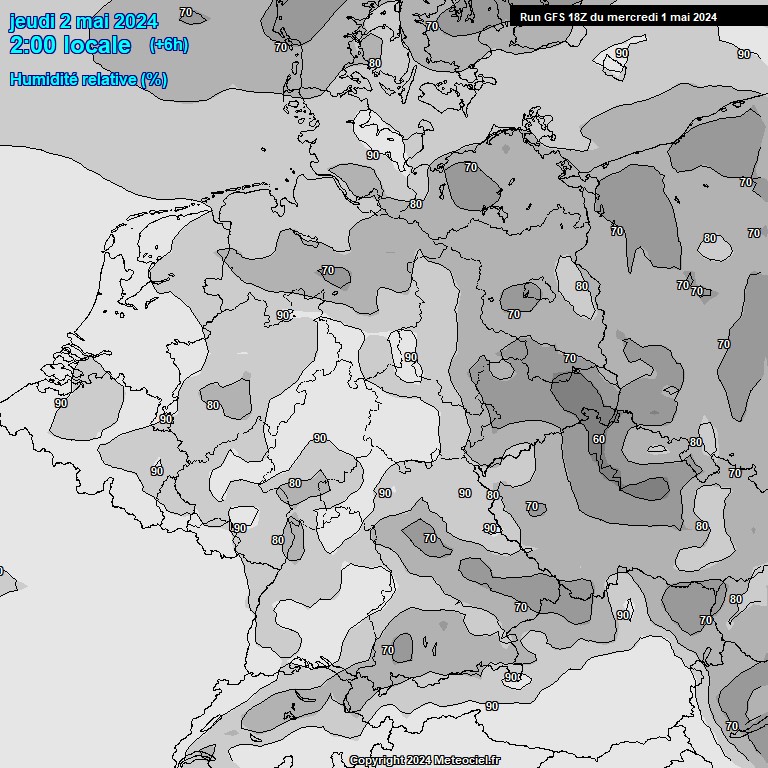 Modele GFS - Carte prvisions 