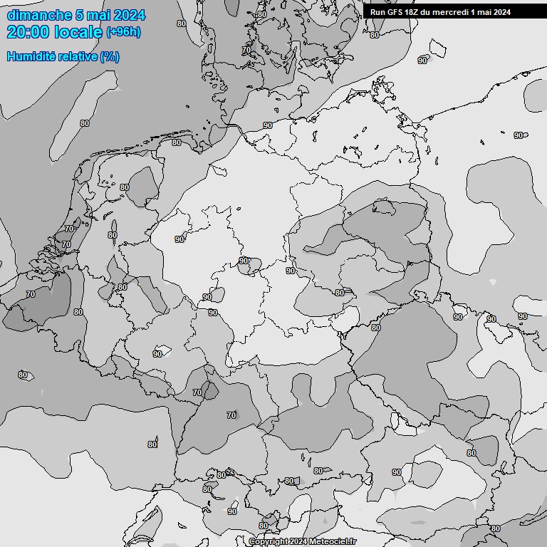 Modele GFS - Carte prvisions 