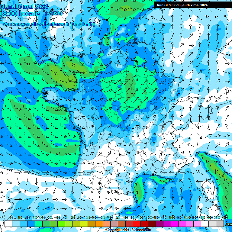 Modele GFS - Carte prvisions 