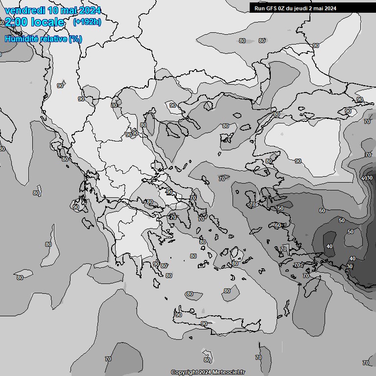 Modele GFS - Carte prvisions 