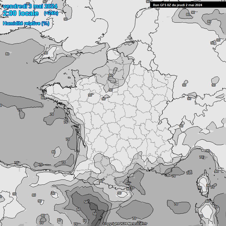 Modele GFS - Carte prvisions 