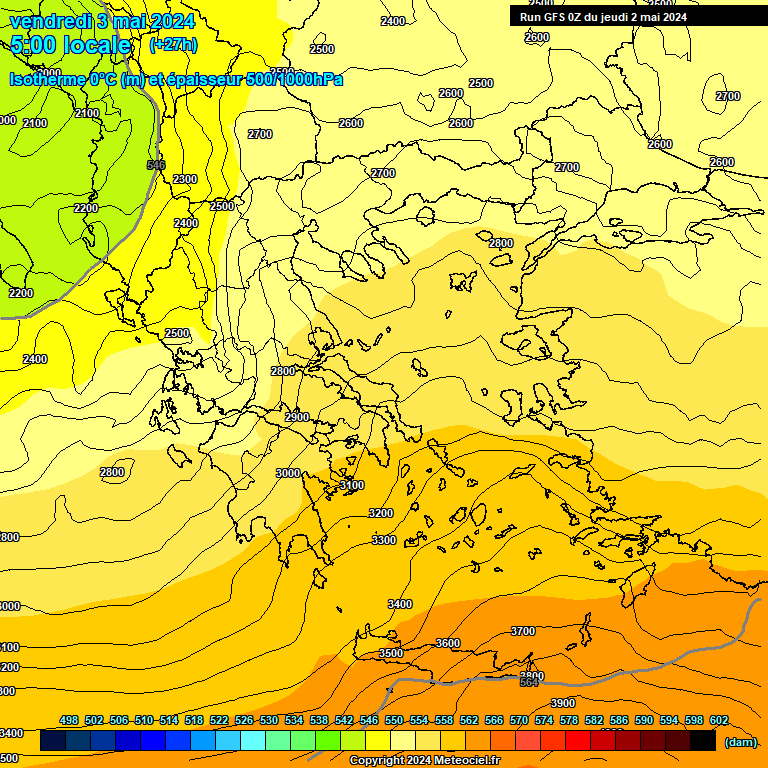 Modele GFS - Carte prvisions 