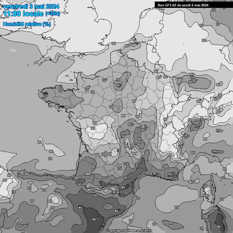 Modele GFS - Carte prvisions 