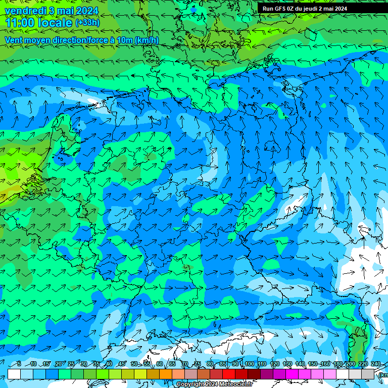 Modele GFS - Carte prvisions 