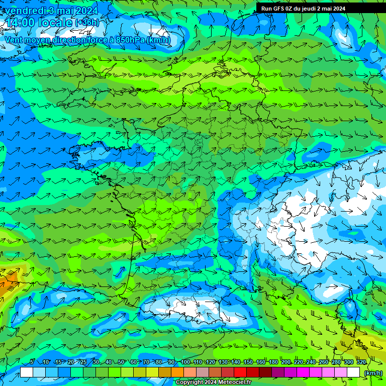 Modele GFS - Carte prvisions 