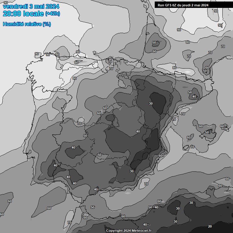 Modele GFS - Carte prvisions 