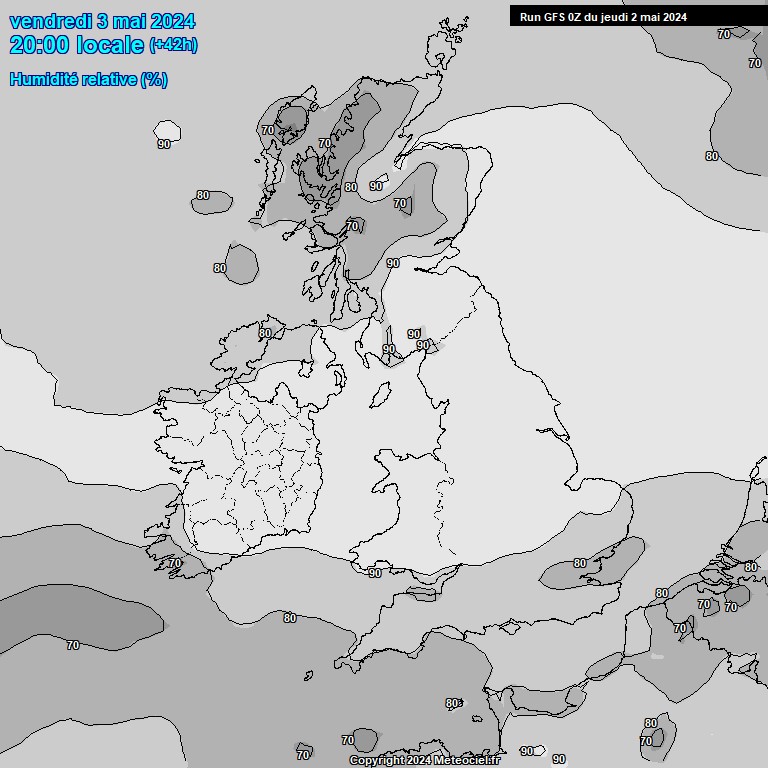 Modele GFS - Carte prvisions 