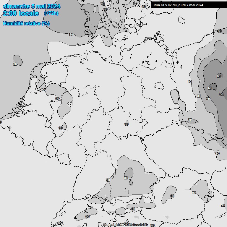 Modele GFS - Carte prvisions 