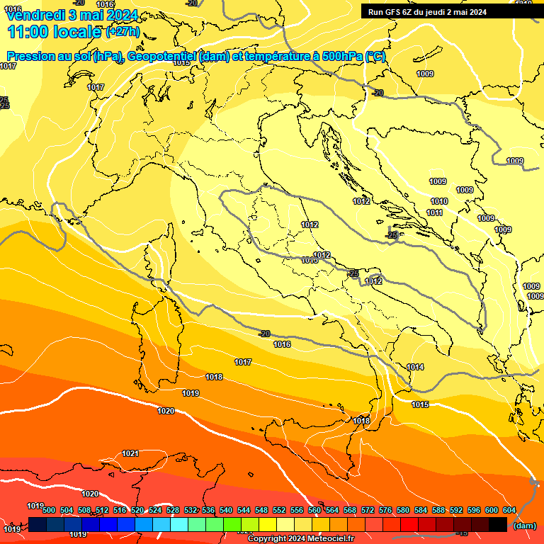 Modele GFS - Carte prvisions 