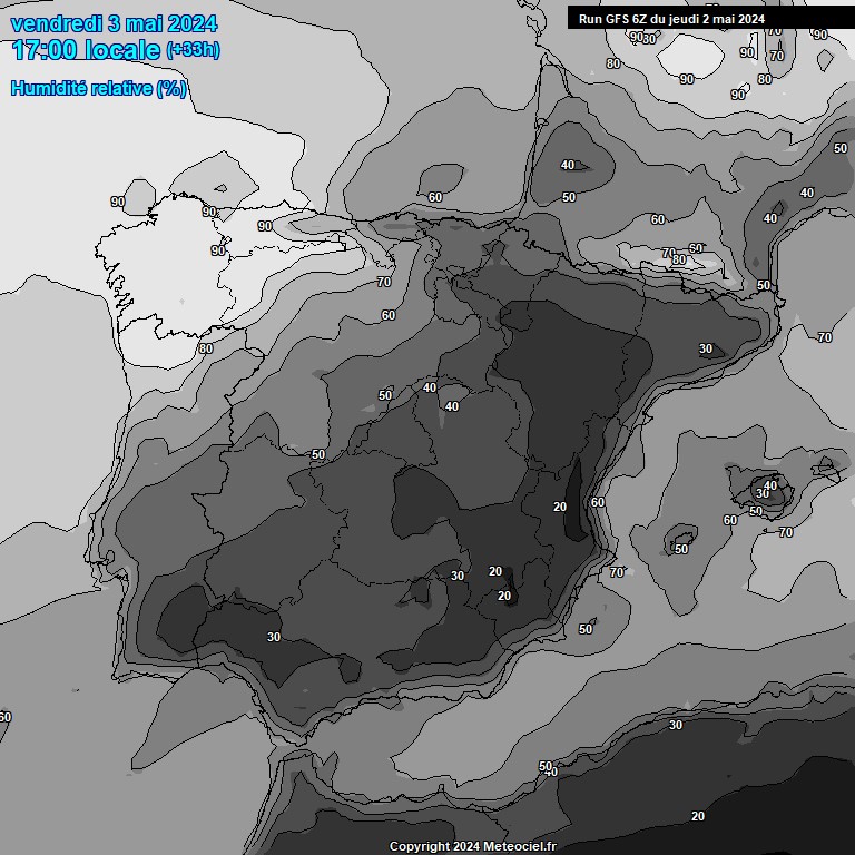 Modele GFS - Carte prvisions 