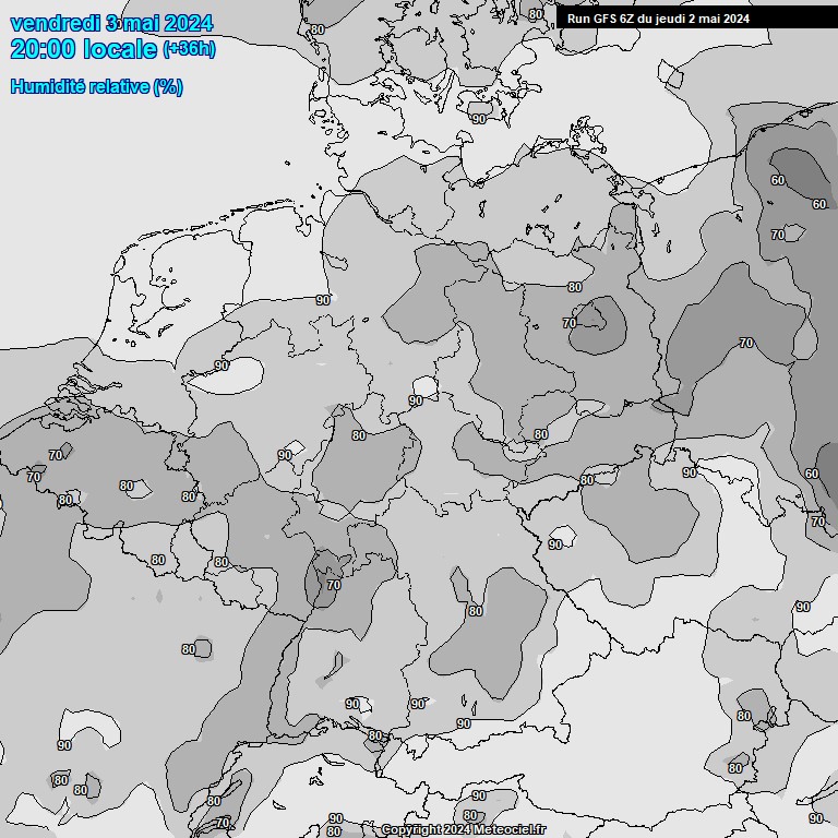 Modele GFS - Carte prvisions 