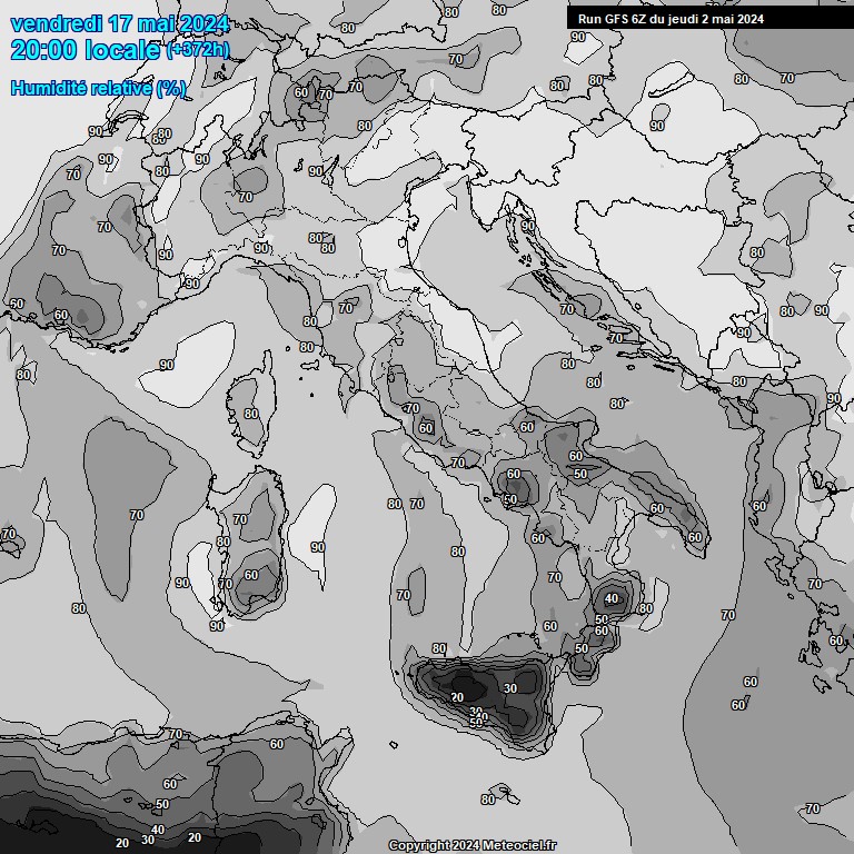 Modele GFS - Carte prvisions 