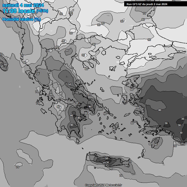 Modele GFS - Carte prvisions 