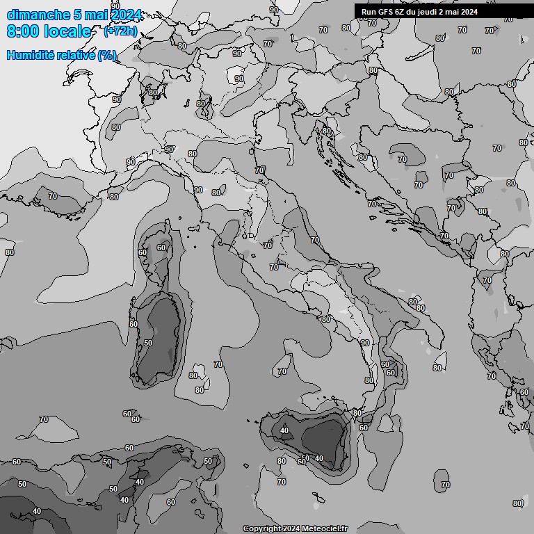 Modele GFS - Carte prvisions 