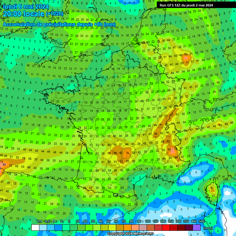 Modele GFS - Carte prvisions 