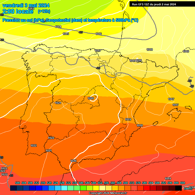 Modele GFS - Carte prvisions 