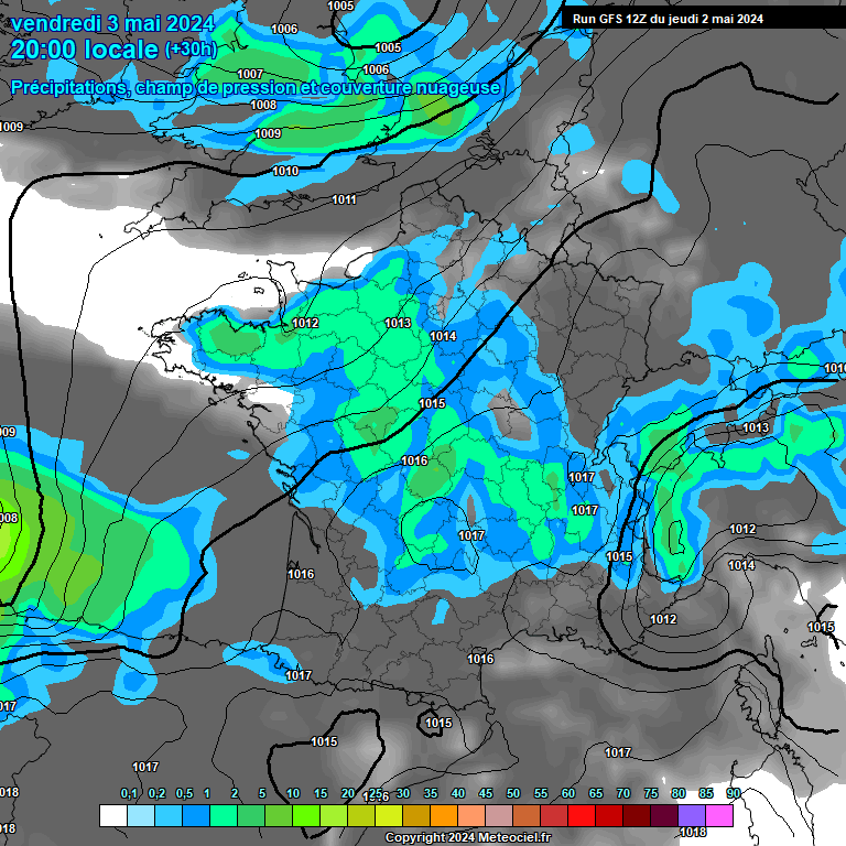 Modele GFS - Carte prvisions 