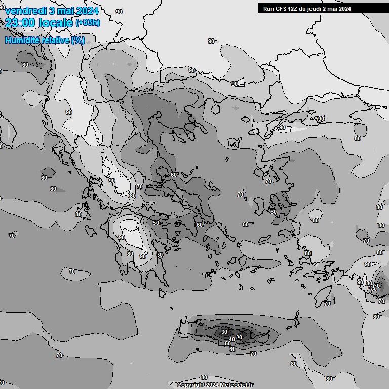 Modele GFS - Carte prvisions 