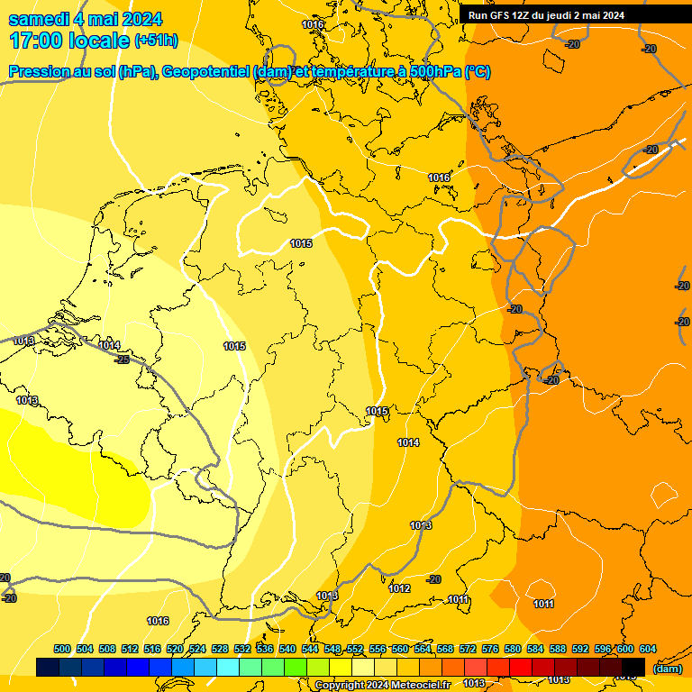 Modele GFS - Carte prvisions 