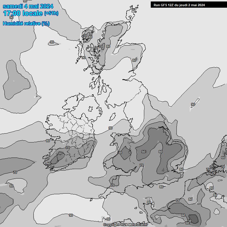 Modele GFS - Carte prvisions 