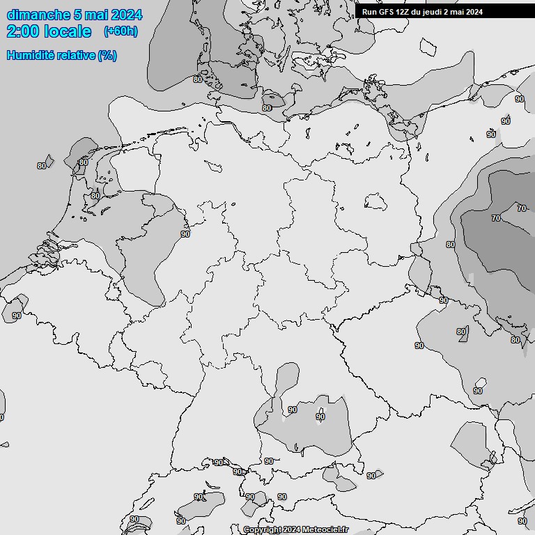 Modele GFS - Carte prvisions 