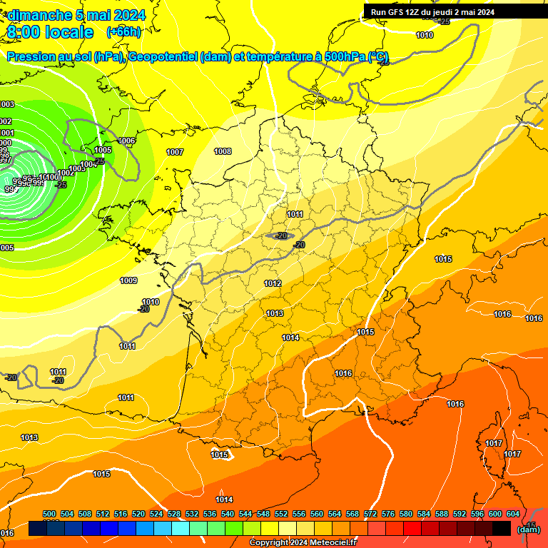 Modele GFS - Carte prvisions 