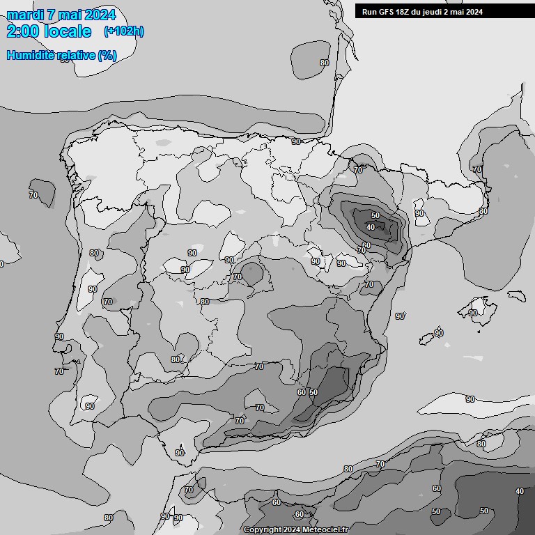 Modele GFS - Carte prvisions 