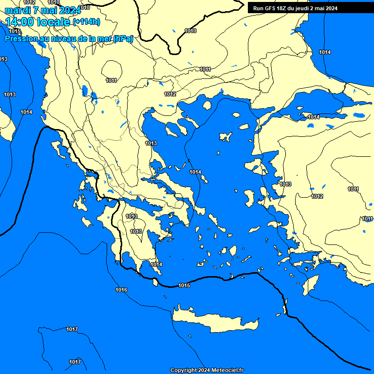 Modele GFS - Carte prvisions 