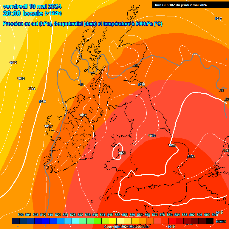 Modele GFS - Carte prvisions 