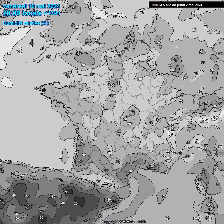 Modele GFS - Carte prvisions 