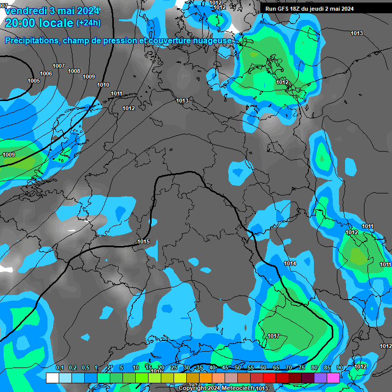 Modele GFS - Carte prvisions 