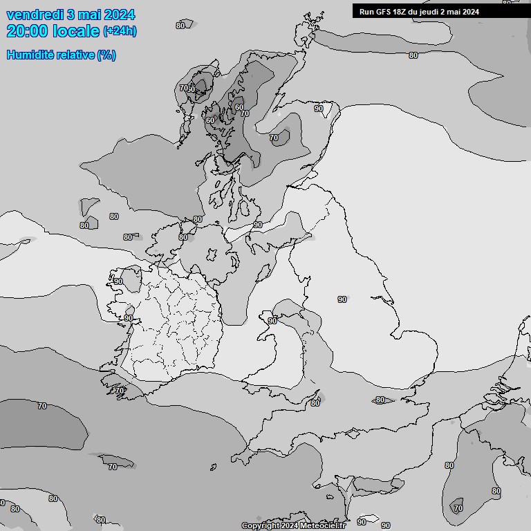 Modele GFS - Carte prvisions 