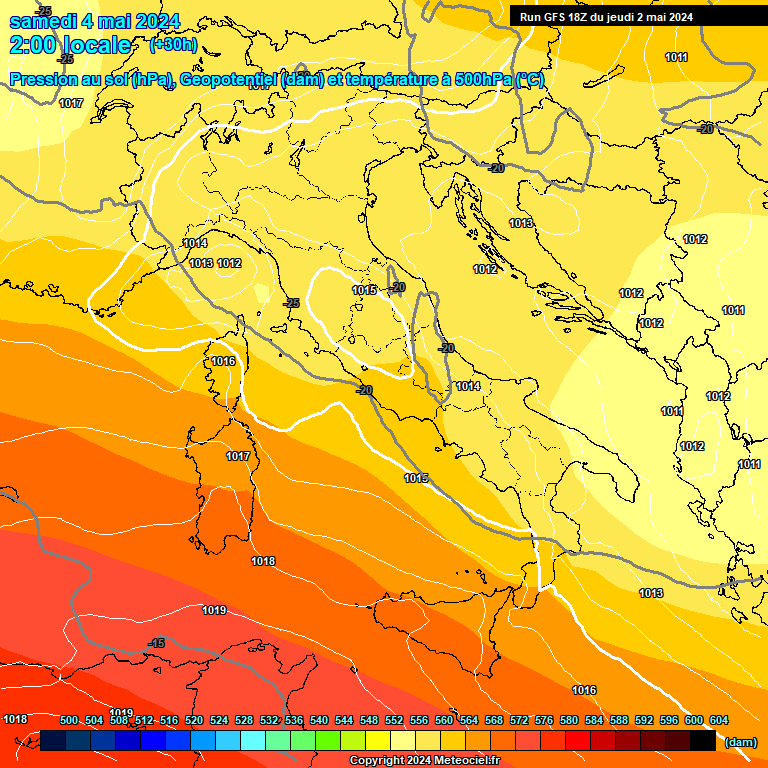 Modele GFS - Carte prvisions 