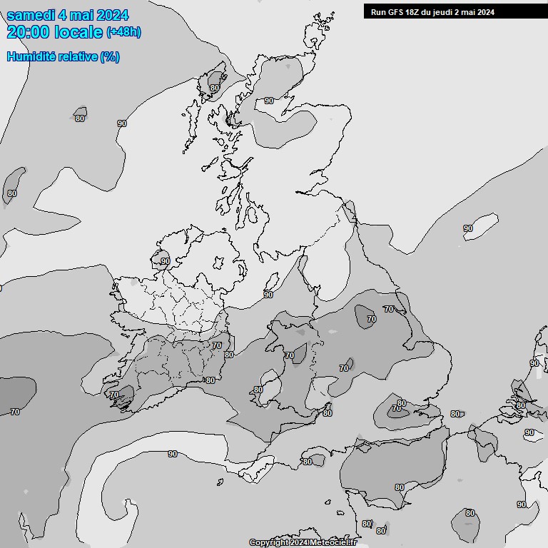 Modele GFS - Carte prvisions 