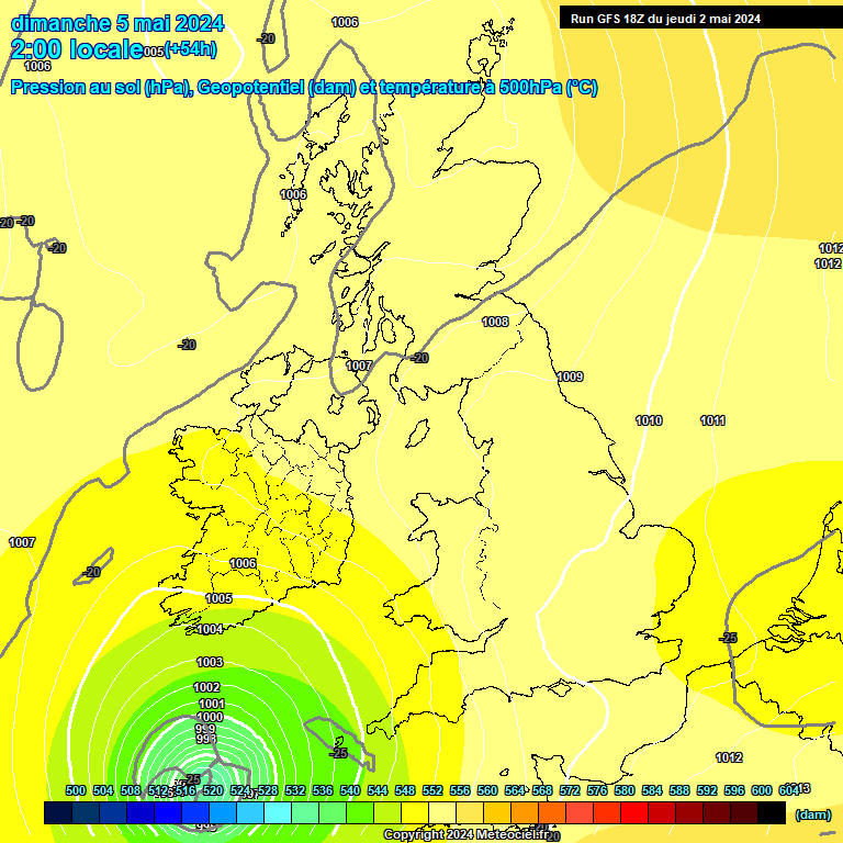 Modele GFS - Carte prvisions 