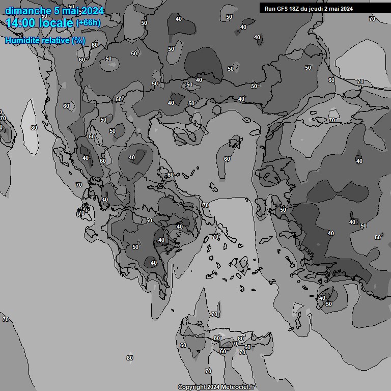 Modele GFS - Carte prvisions 