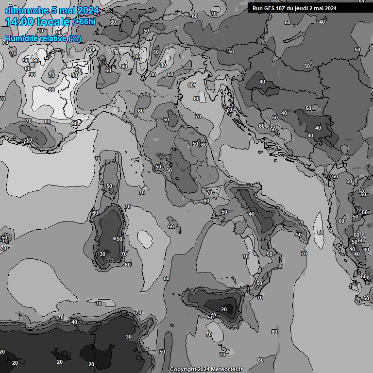 Modele GFS - Carte prvisions 