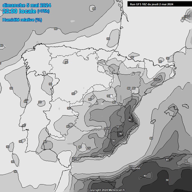 Modele GFS - Carte prvisions 