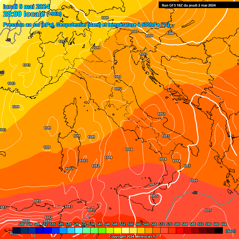 Modele GFS - Carte prvisions 