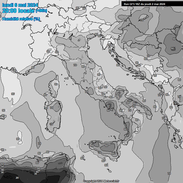 Modele GFS - Carte prvisions 