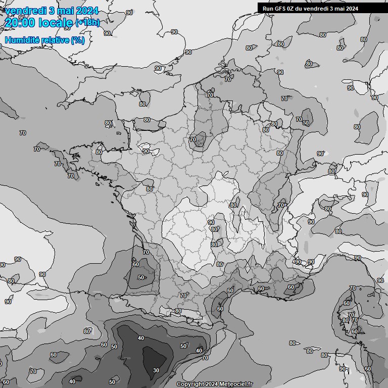 Modele GFS - Carte prvisions 