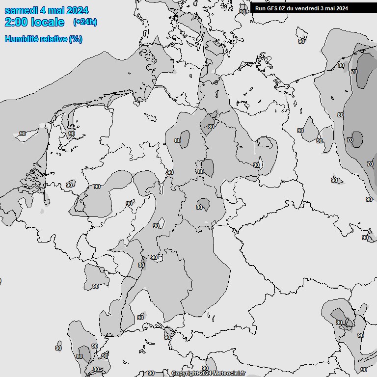 Modele GFS - Carte prvisions 