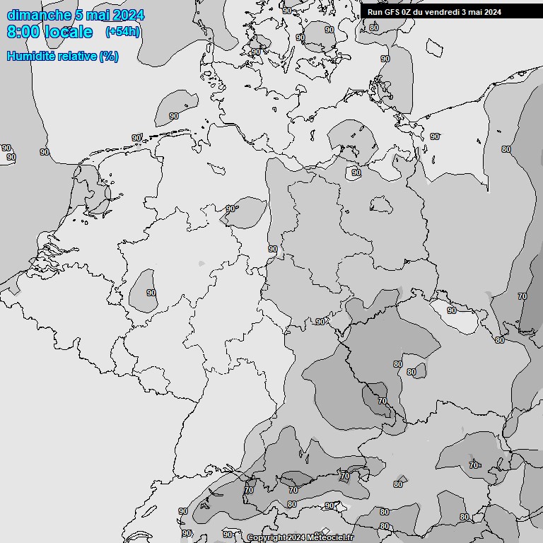 Modele GFS - Carte prvisions 