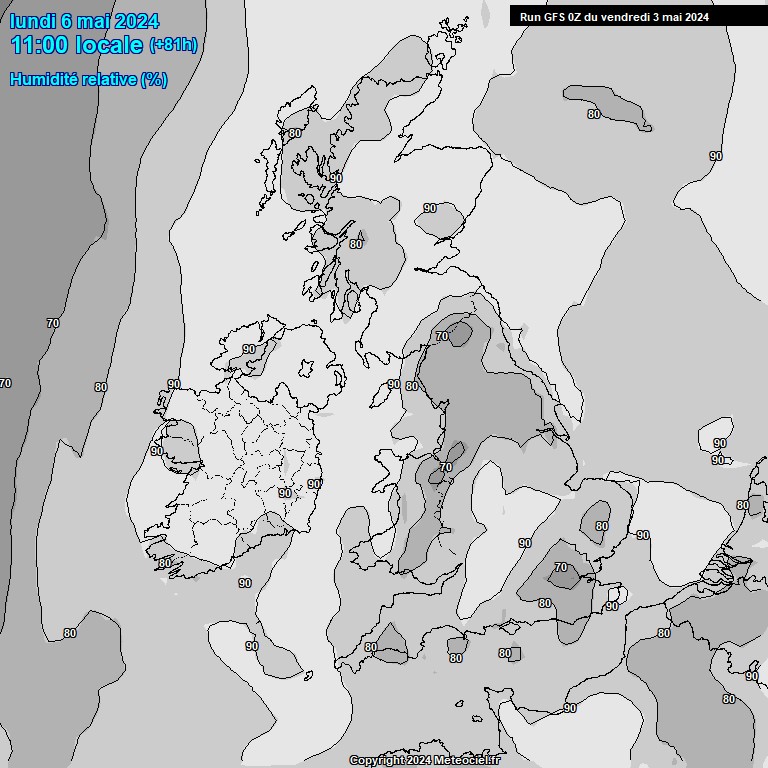 Modele GFS - Carte prvisions 