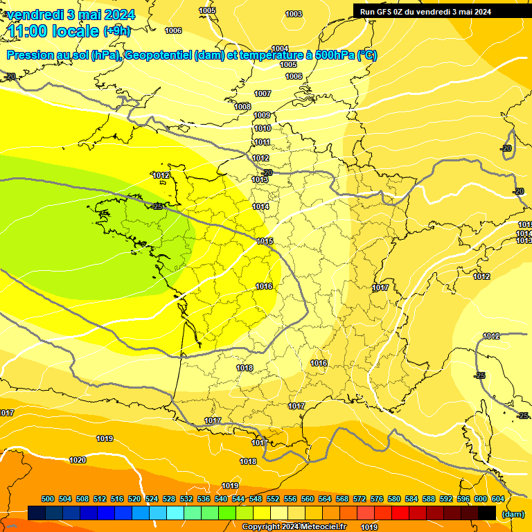 Modele GFS - Carte prvisions 