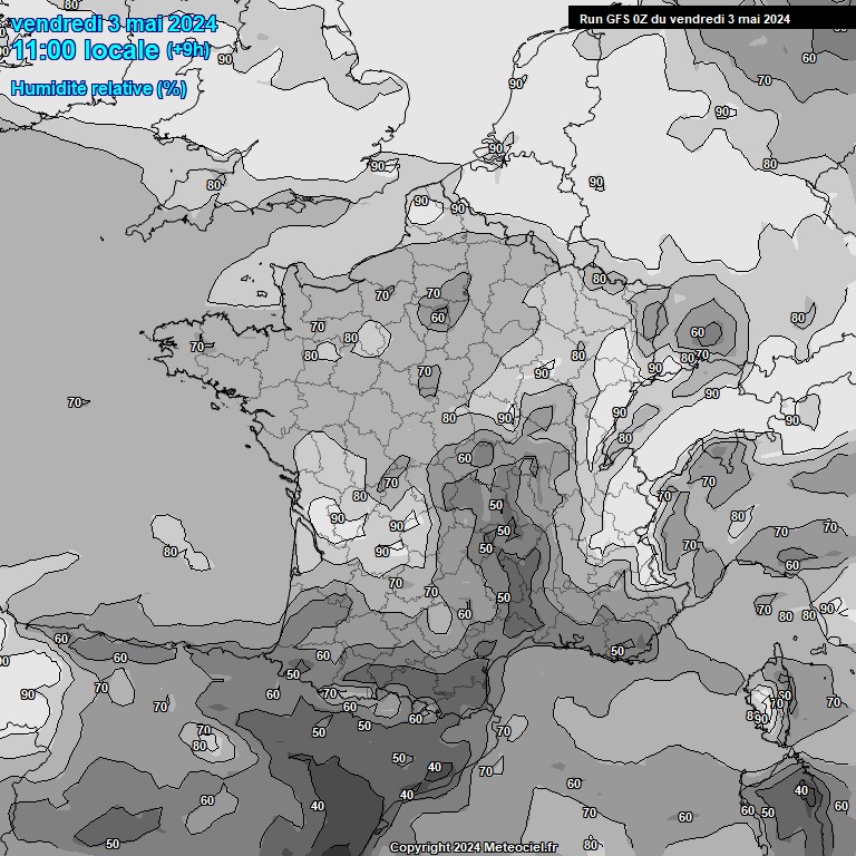 Modele GFS - Carte prvisions 